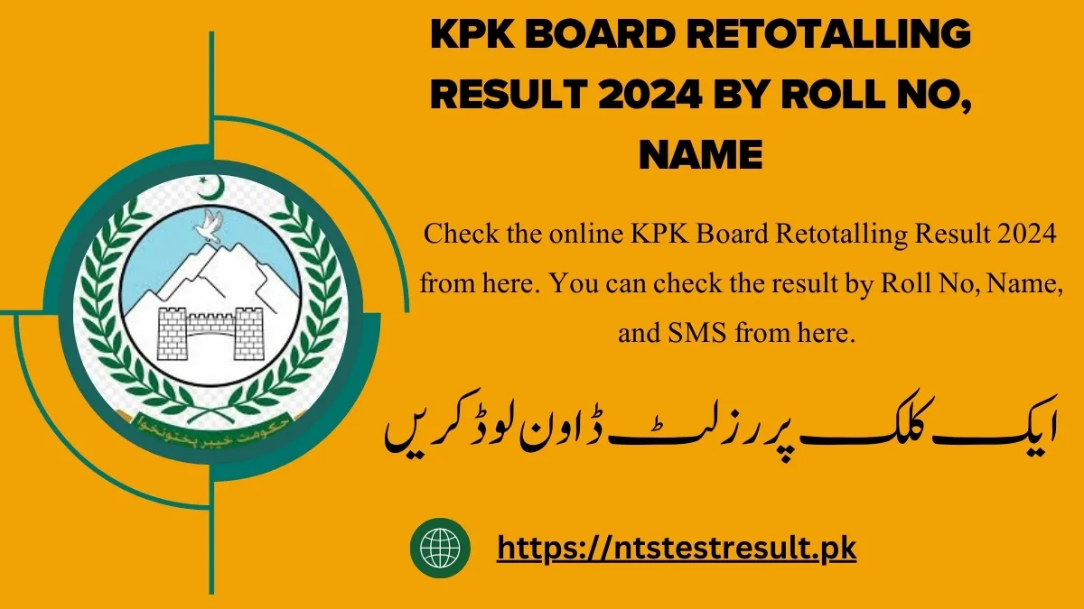 KPK Board Retotalling Result 2024 By Roll No, Name